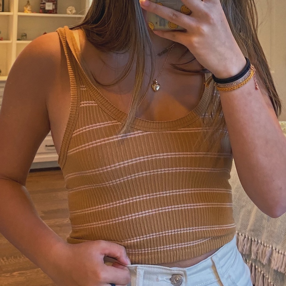 urban outfitters ribbed tan tank